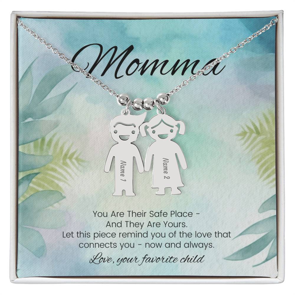 You are their safe place custom engraved kids charm necklace sentimental gift for moms - MySisterIsASurvivor
