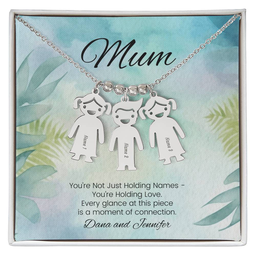You’re not just holding names engraved kids charm necklace sentimental personalized gift for mom - MySisterIsASurvivor