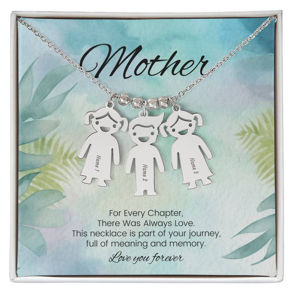 For every chapter there was always love engraved kids charm necklace personalized for moms - MySisterIsASurvivor