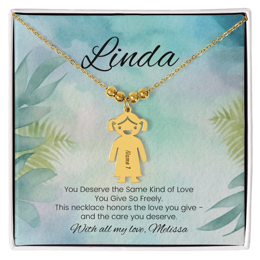 You Deserve The Same - Engraved Kids Charm Necklace for Mom or Grandma