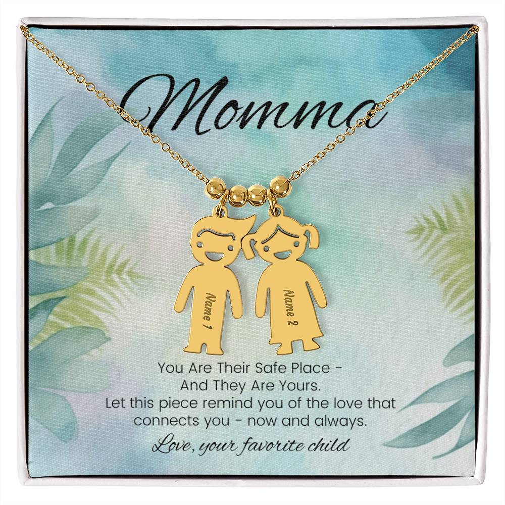 You are their safe place custom engraved kids charm necklace sentimental gift for moms - MySisterIsASurvivor