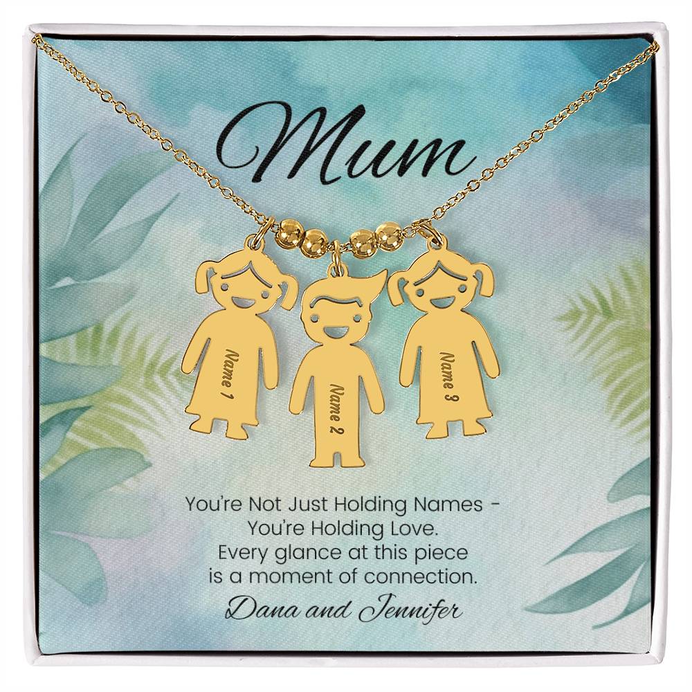You’re not just holding names engraved kids charm necklace sentimental personalized gift for mom - MySisterIsASurvivor