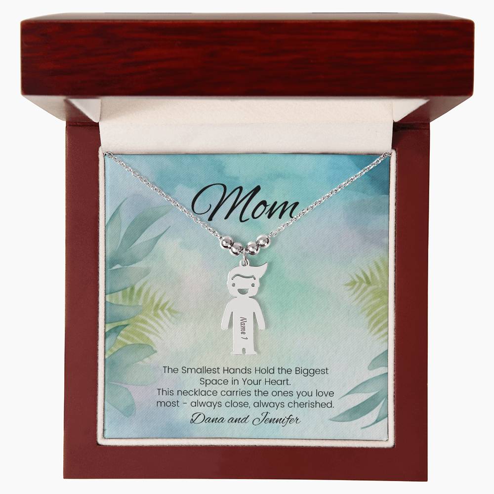 Smallest hands hold biggest space engraved baby keepsake necklace personalized mom gift - MySisterIsASurvivor