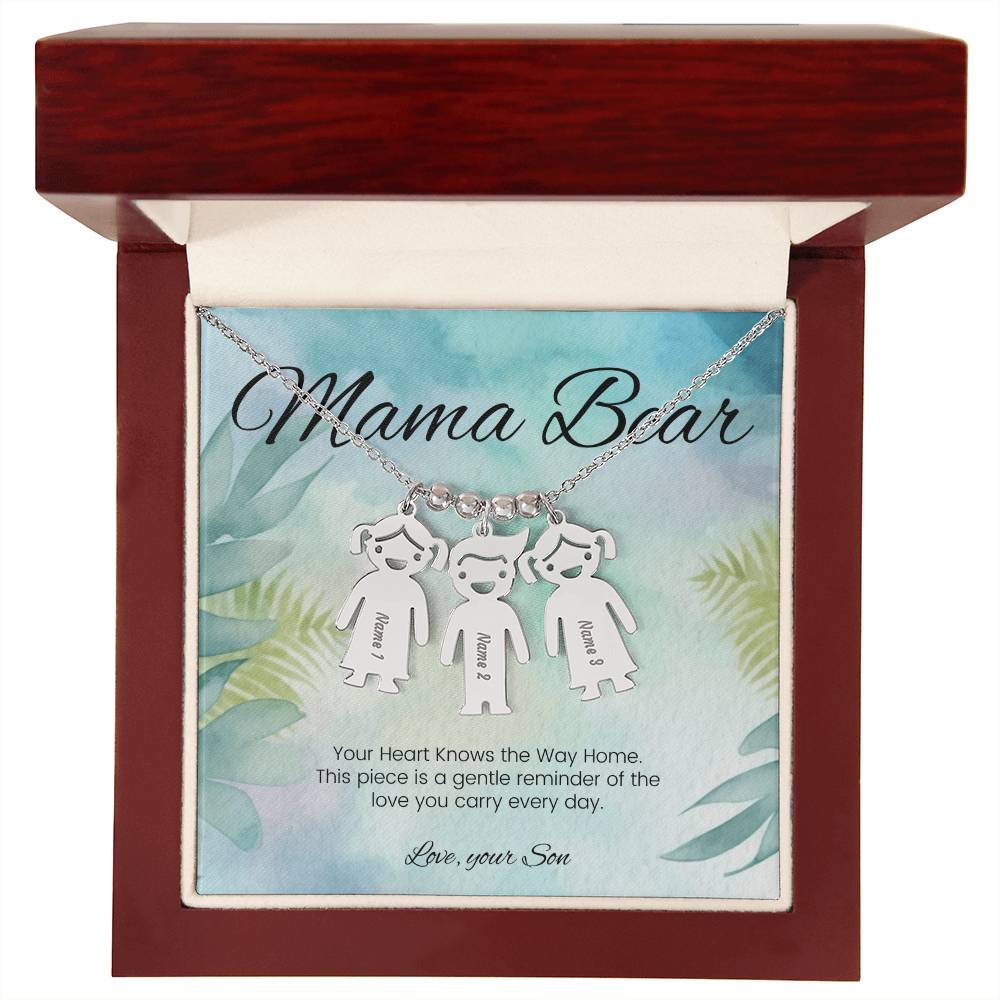 Your heart knows the way home personalized engraved kids charm necklace family keepsake gift - MySisterIsASurvivor