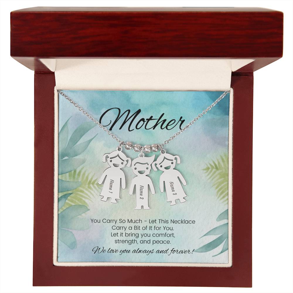 You carry so much engraved kids charm necklace strength and support gift for mom - MySisterIsASurvivor