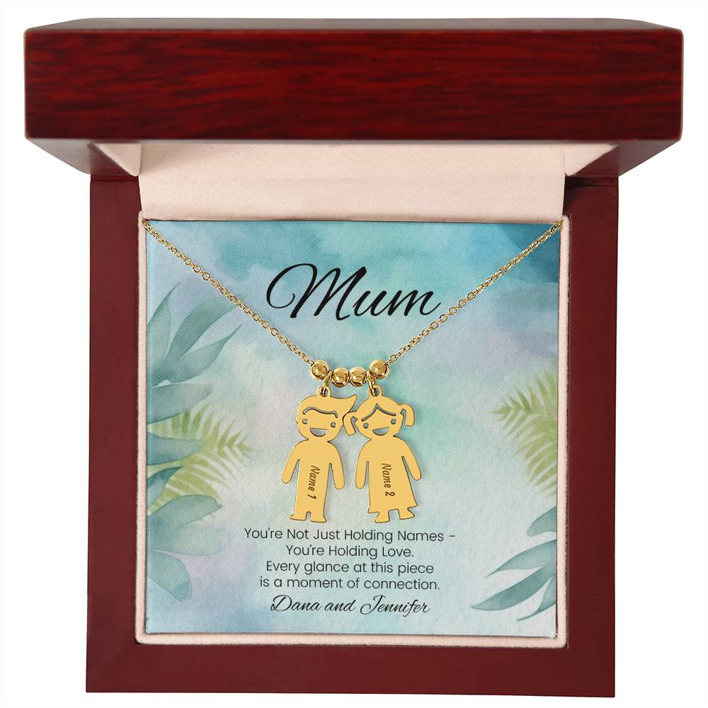 You’re not just holding names engraved kids charm necklace sentimental personalized gift for mom - MySisterIsASurvivor