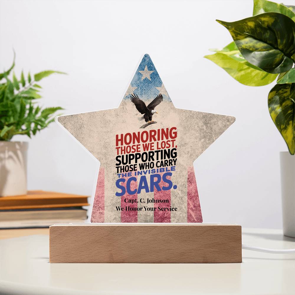 Honoring Those We Lost Star Plaque, Memorial Day, PTSD Support, Fallen Hero Honor - MySisterIsASurvivor