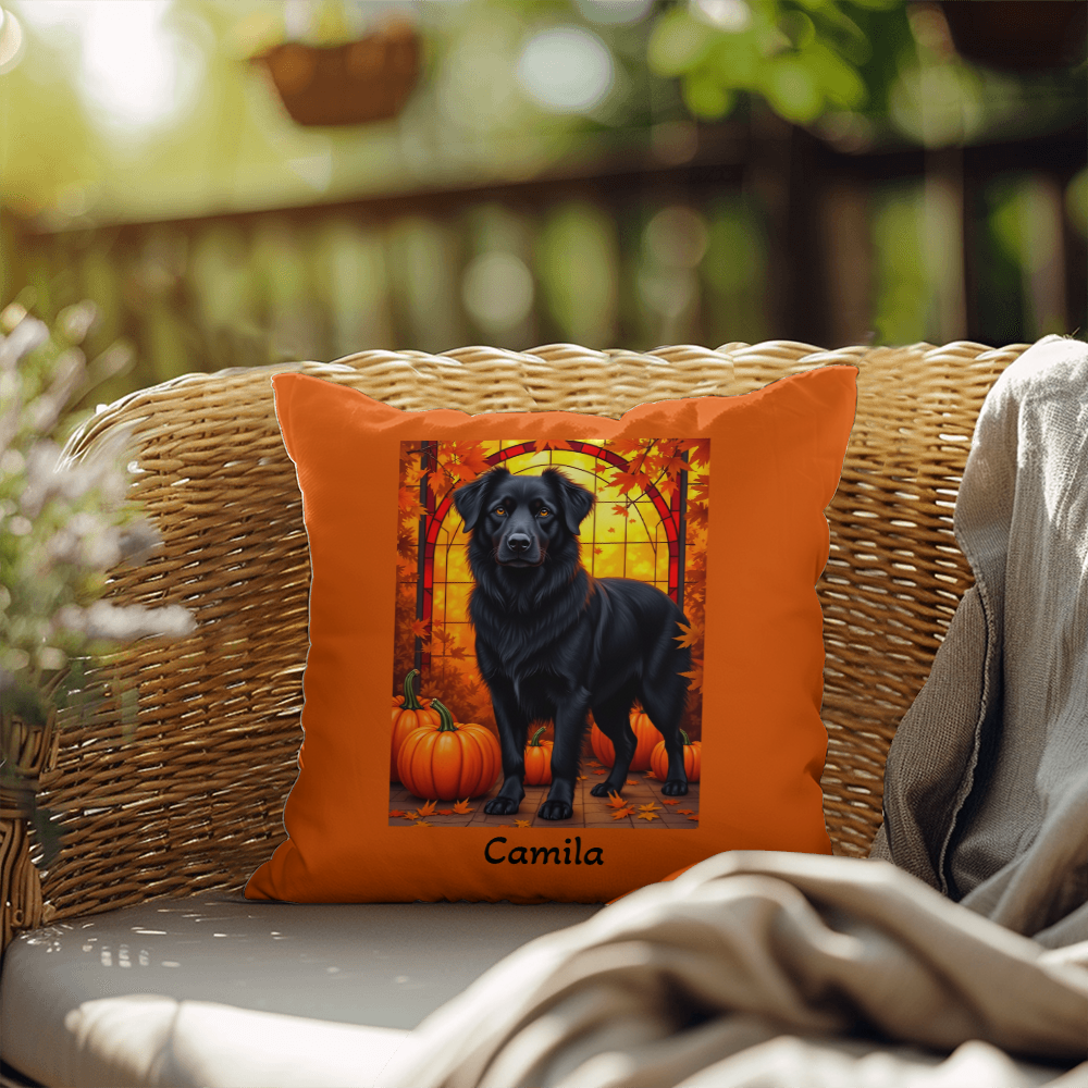 Australian Shepherd Black Coat Pillow, Custom Indoor Outdoor Dog Cushion for Herding Dog Lovers