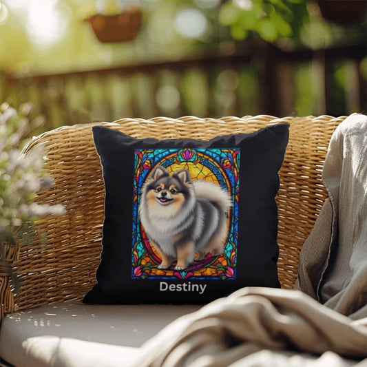 Shop our pomeranian wolf sable indoor outdoor pillow featuring the 18" x 18" style option from MySisterIsASurvivor.