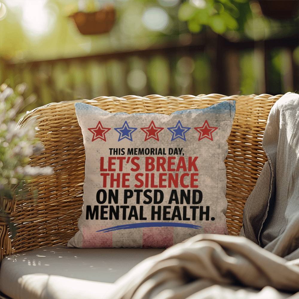 This Memorial Day custom tribute pillow for PTSD awareness, military remembrance, and veteran support