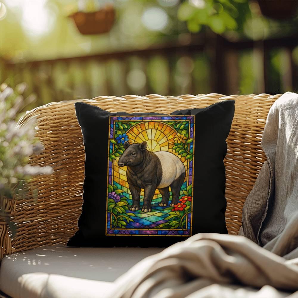 Shop our premium tapir stained glass style throw pillow from MySisterIsASurvivor.