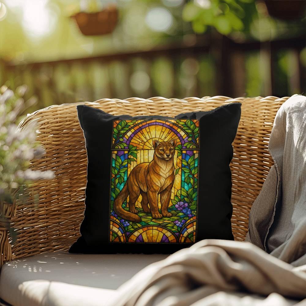 Shop our premium fossa stained glass style throw pillow from MySisterIsASurvivor.