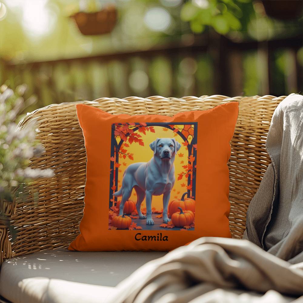 Silver Labrador Retriever pillow, personalized indoor outdoor lab cushion, home accent - MySisterIsASurvivor
