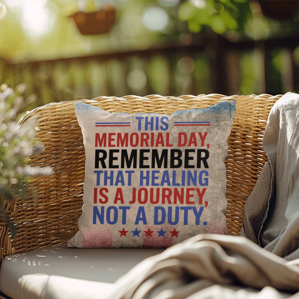 This Memorial Day, Let’s Remember personalized pillow for PTSD tribute, Memorial Day remembrance, and honoring veterans