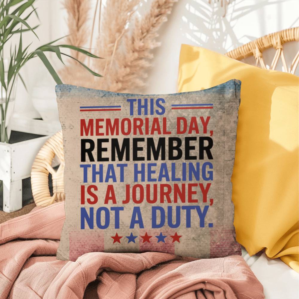 This Memorial Day, Let’s Remember personalized pillow for PTSD tribute, Memorial Day remembrance, and honoring veterans