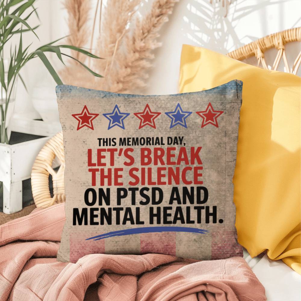 This Memorial Day custom tribute pillow for PTSD awareness, military remembrance, and veteran support