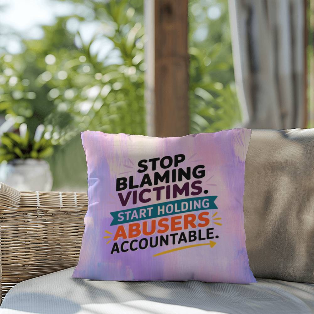 Rise & Reclaim Indoor/Outdoor Pillow – Accountability for Abusers