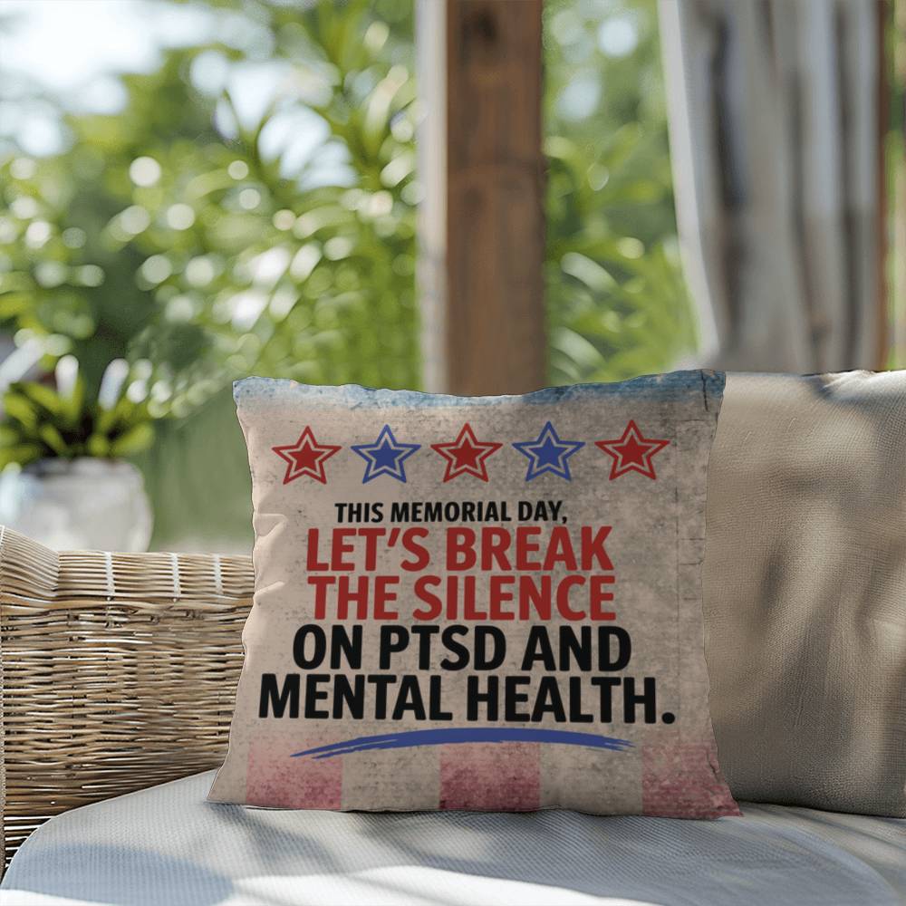 This Memorial Day custom tribute pillow for PTSD awareness, military remembrance, and veteran support