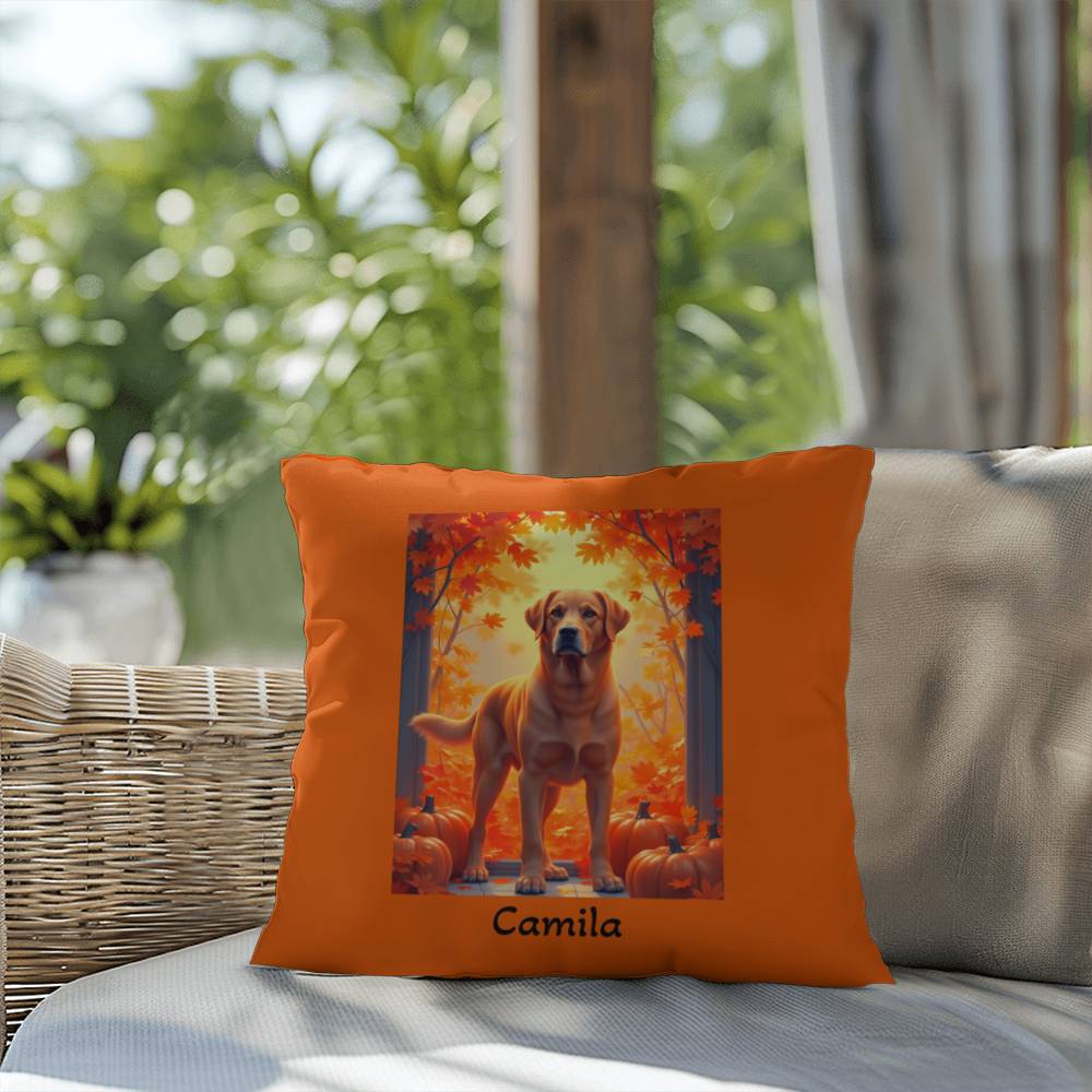 Fox Red Labrador Retriever pillow, personalized indoor outdoor lab cushion, soft home accent - MySisterIsASurvivor