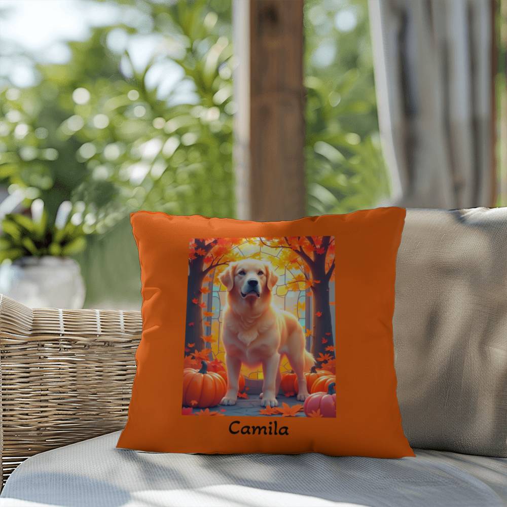 Light Golden Retriever pillow, custom indoor outdoor Retriever dog cushion, water-resistant - MySisterIsASurvivor