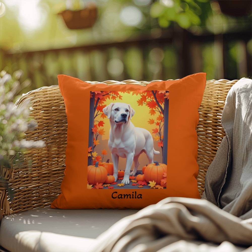 White Labrador Retriever pillow, custom indoor outdoor dog cushion, personalized lab accent - MySisterIsASurvivor