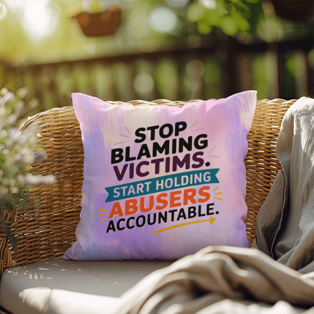 Rise & Reclaim Indoor/Outdoor Pillow – Accountability for Abusers