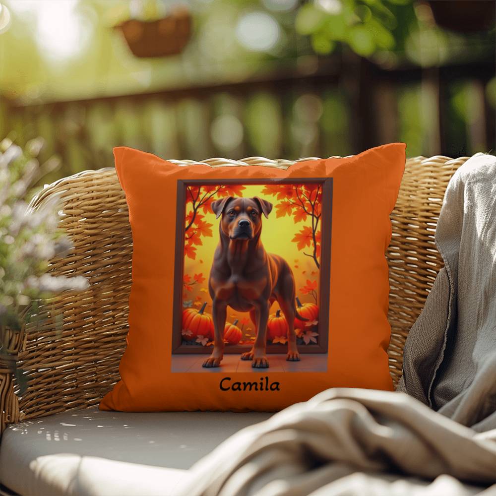 Chocolate and tan Rottweiler indoor outdoor pillow, cozy dog lover gift and stylish pet-themed décor
