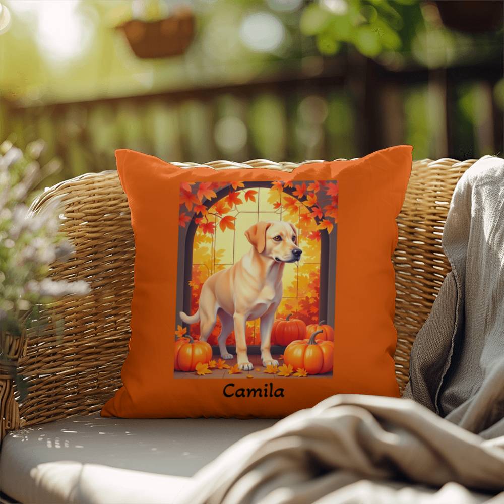 Yellow Labrador Retriever pillow, custom indoor outdoor lab cushion, cozy accent for pet lovers - MySisterIsASurvivor