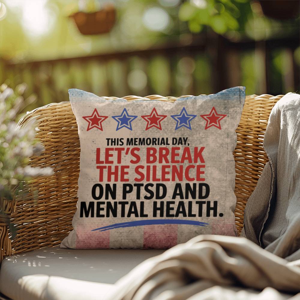 This Memorial Day custom tribute pillow for PTSD awareness, military remembrance, and veteran support
