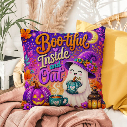 Boo-tiful Inside And Out message with witchy Halloween artwork and positive self worth theme