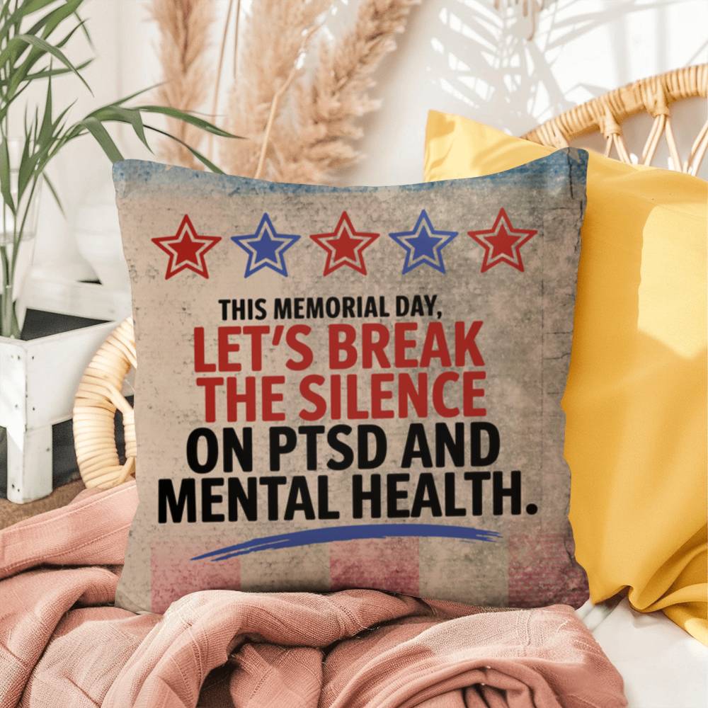 This Memorial Day custom tribute pillow for PTSD awareness, military remembrance, and veteran support