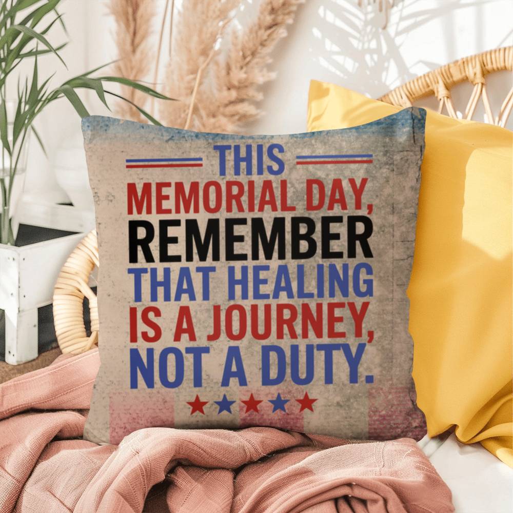 This Memorial Day, Let’s Remember personalized pillow for PTSD tribute, Memorial Day remembrance, and honoring veterans