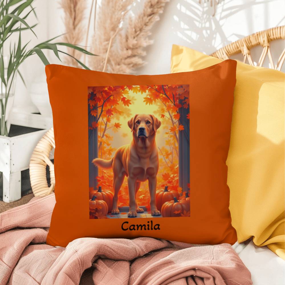 Fox Red Labrador Retriever pillow, personalized indoor outdoor lab cushion, soft home accent - MySisterIsASurvivor