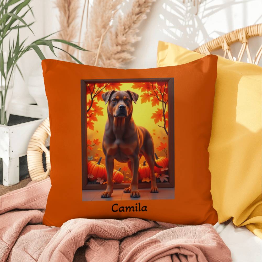 Chocolate and tan Rottweiler indoor outdoor pillow, cozy dog lover gift and stylish pet-themed décor