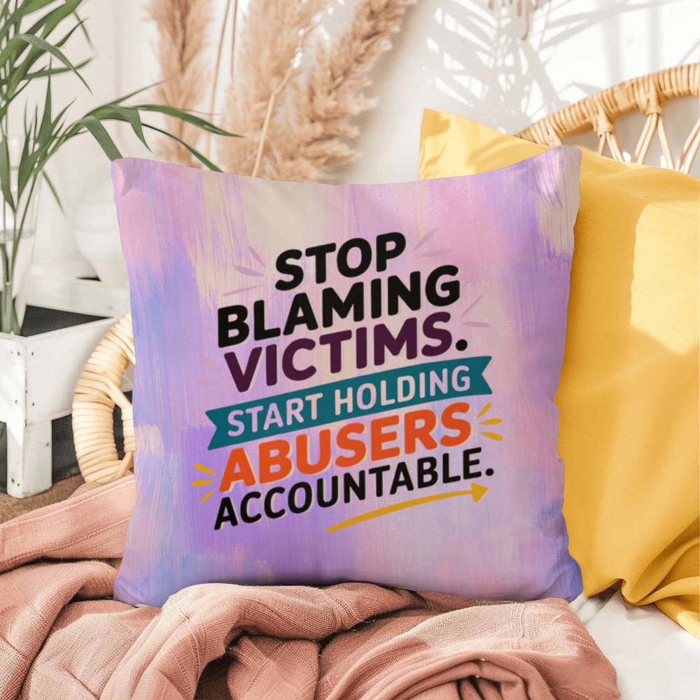 Rise & Reclaim Indoor/Outdoor Pillow – Accountability for Abusers