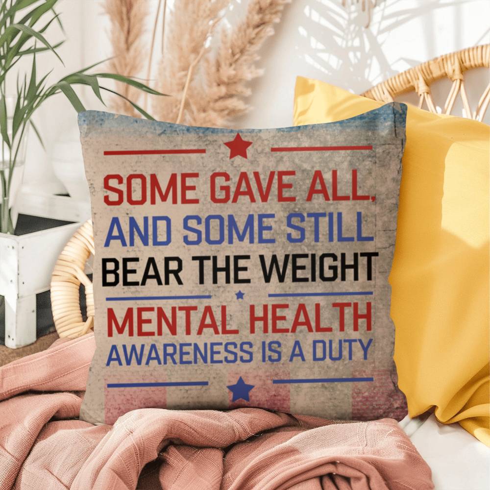 Some Gave All personalized tribute pillow for veterans, Memorial Day remembrance, and PTSD mental health support
