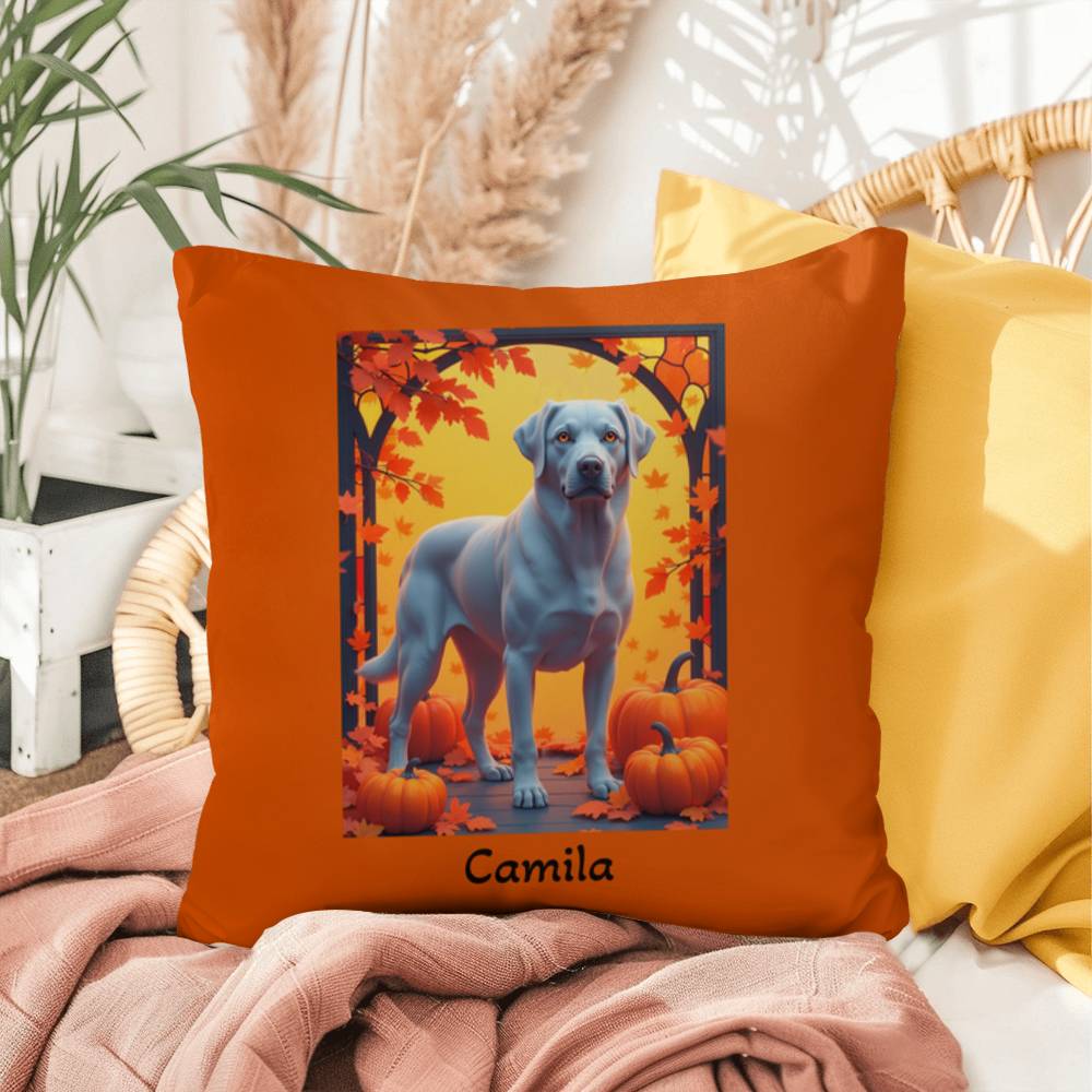 Silver Labrador Retriever pillow, personalized indoor outdoor lab cushion, home accent - MySisterIsASurvivor