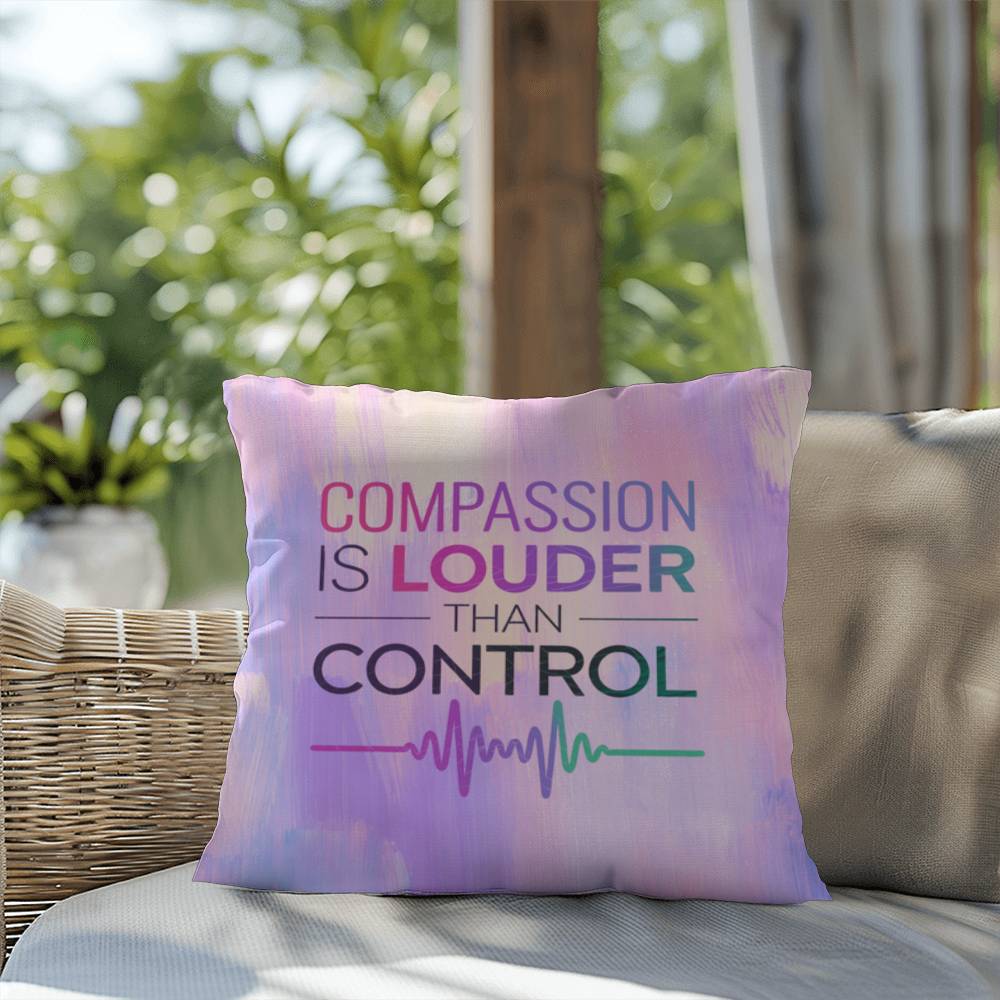Rise & Reclaim Indoor/Outdoor Pillow – Compassion Over Control