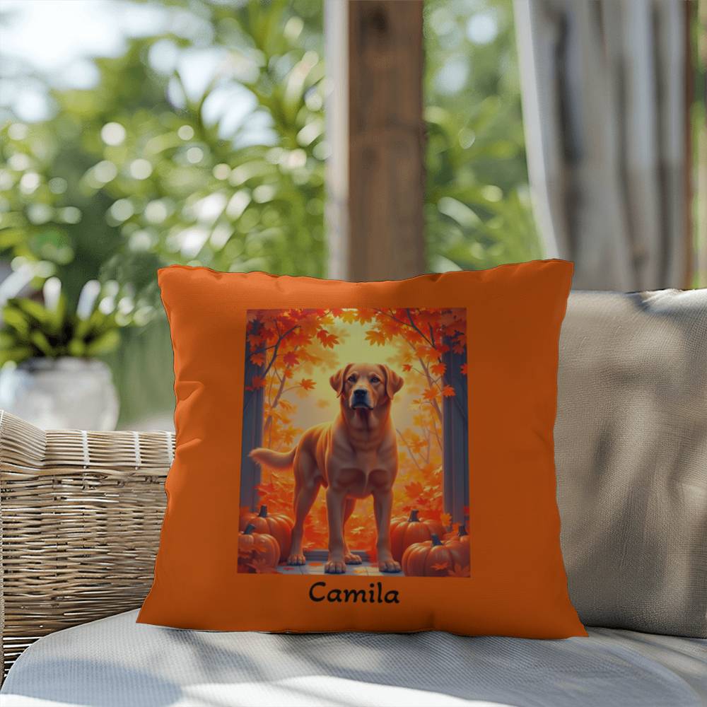 Fox Red Labrador Retriever pillow, personalized indoor outdoor lab cushion, soft home accent - MySisterIsASurvivor