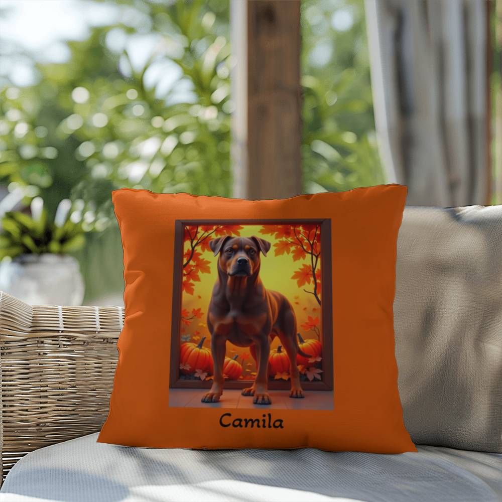 Chocolate and tan Rottweiler indoor outdoor pillow, cozy dog lover gift and stylish pet-themed décor