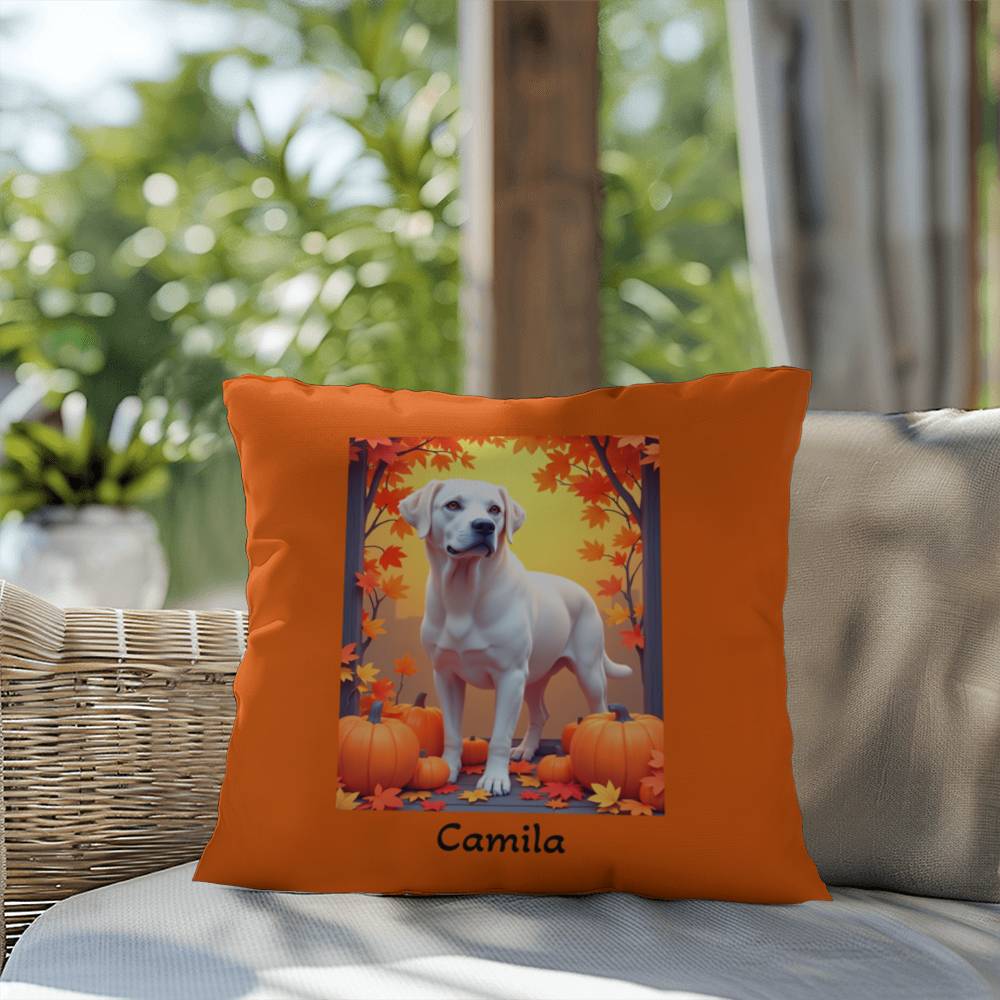 White Labrador Retriever pillow, custom indoor outdoor dog cushion, personalized lab accent - MySisterIsASurvivor