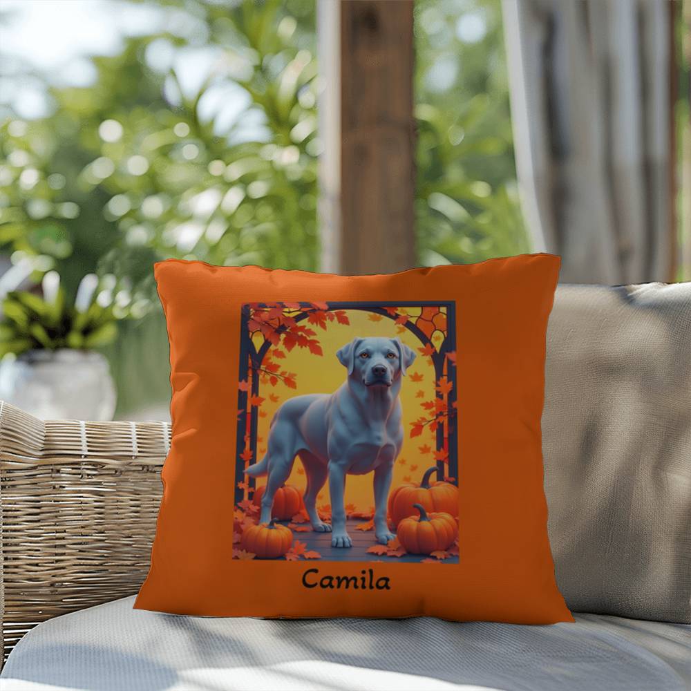 Silver Labrador Retriever pillow, personalized indoor outdoor lab cushion, home accent - MySisterIsASurvivor