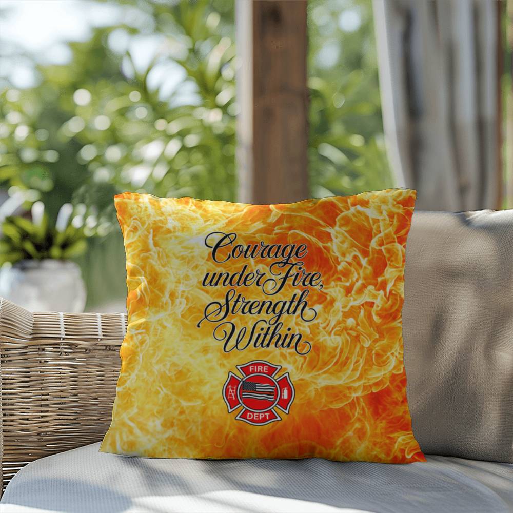 Custom pillow design for firefighters, celebrating their courage both on duty and in their emotional well-being. Perfect for recovery spaces.