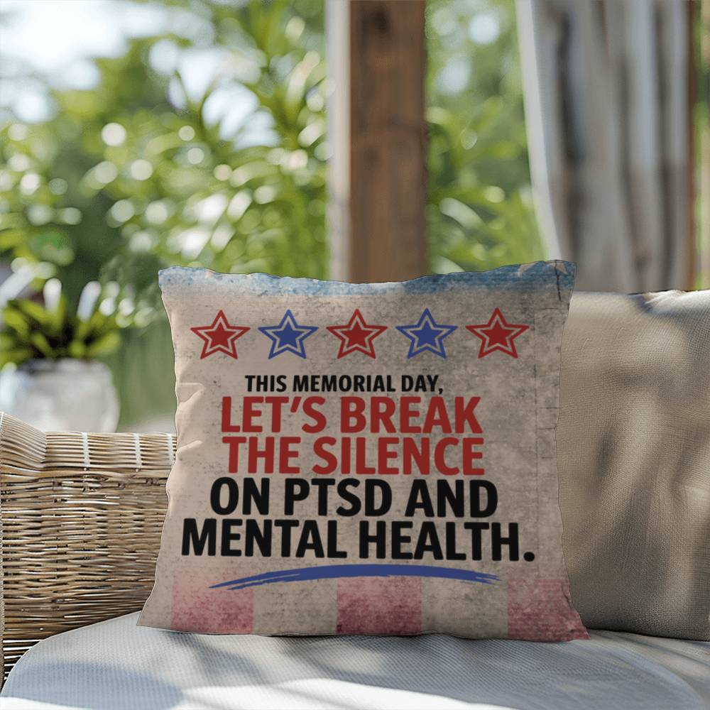 This Memorial Day custom tribute pillow for PTSD awareness, military remembrance, and veteran support