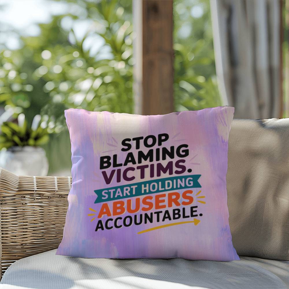 Rise & Reclaim Indoor/Outdoor Pillow – Accountability for Abusers