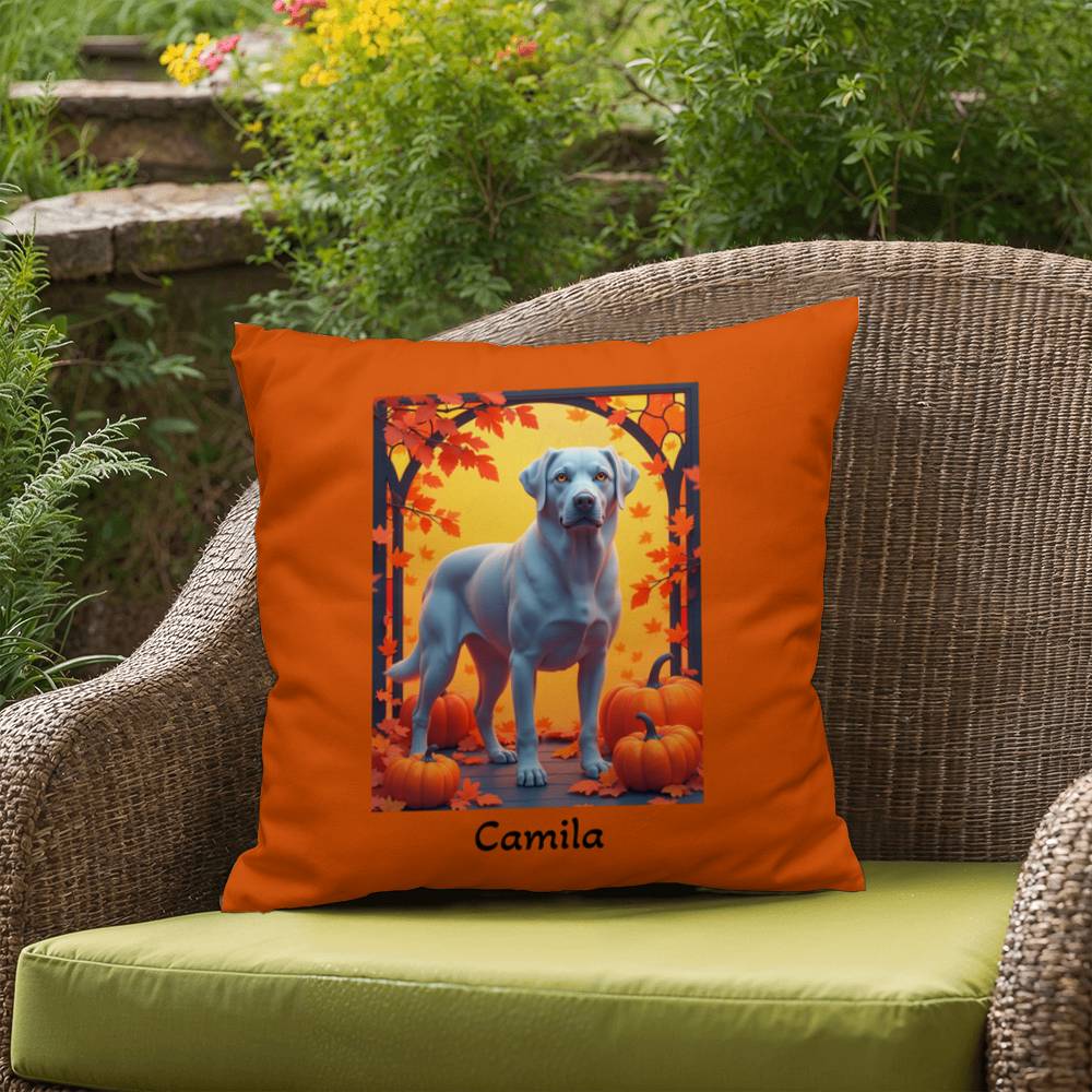Silver Labrador Retriever pillow, personalized indoor outdoor lab cushion, home accent - MySisterIsASurvivor