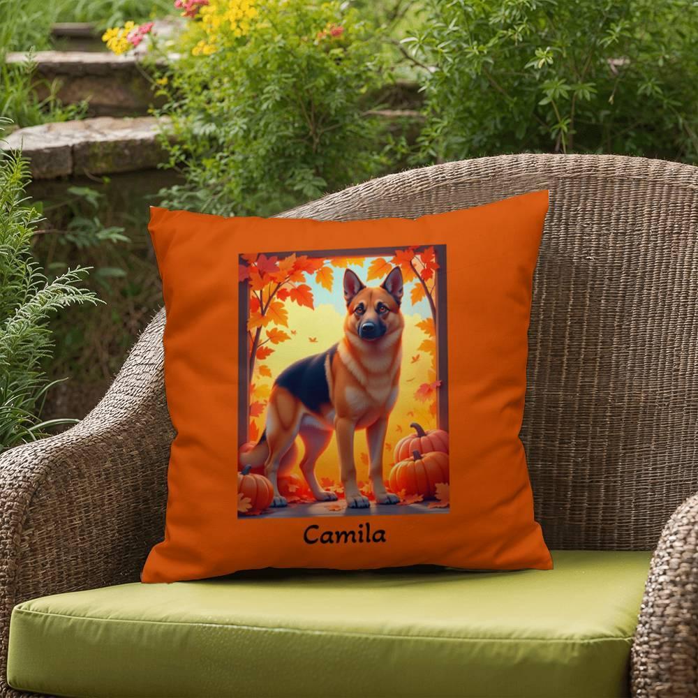 Shop our premium black and tan german shepherd indoor outdoor pillow from MySisterIsASurvivor.