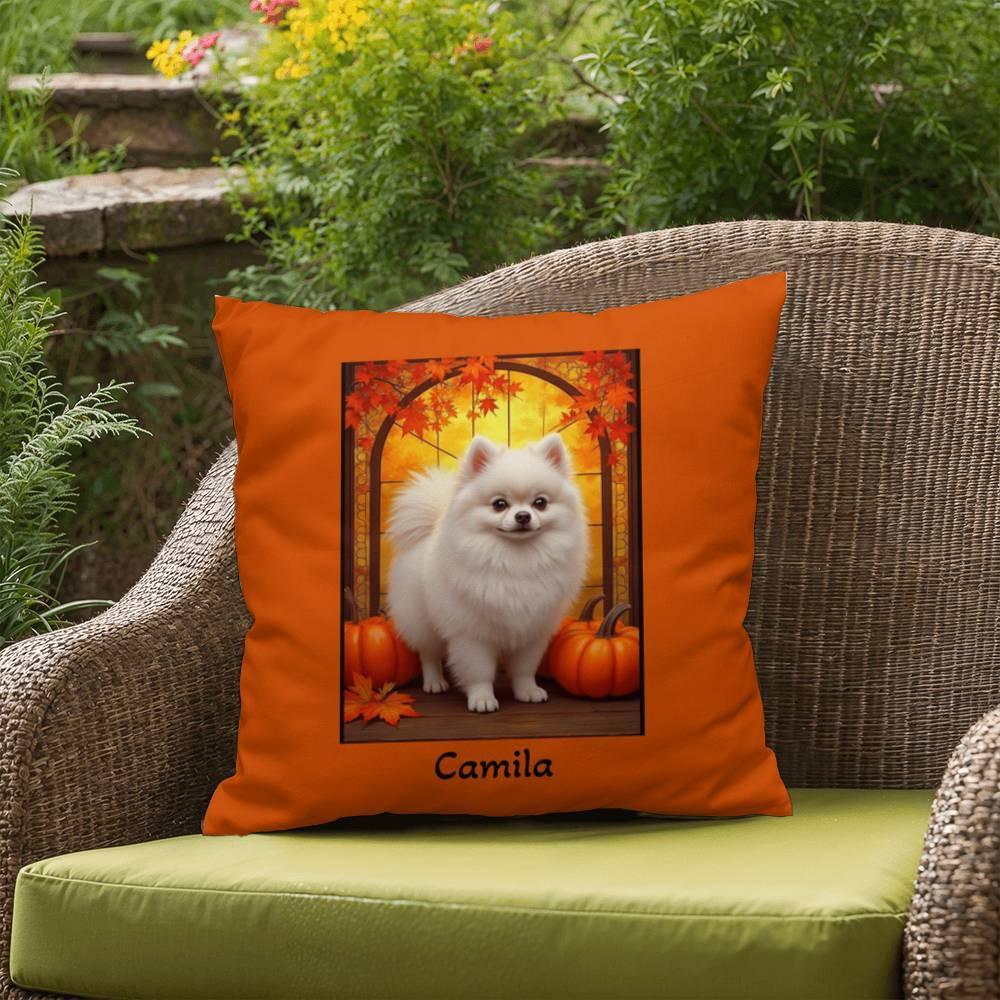 Shop our premium white pomeranian indoor outdoor pillow from MySisterIsASurvivor.