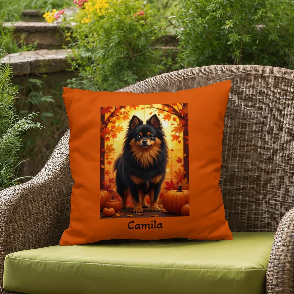 Shop our premium black tan pomeranian indoor outdoor pillow from MySisterIsASurvivor.