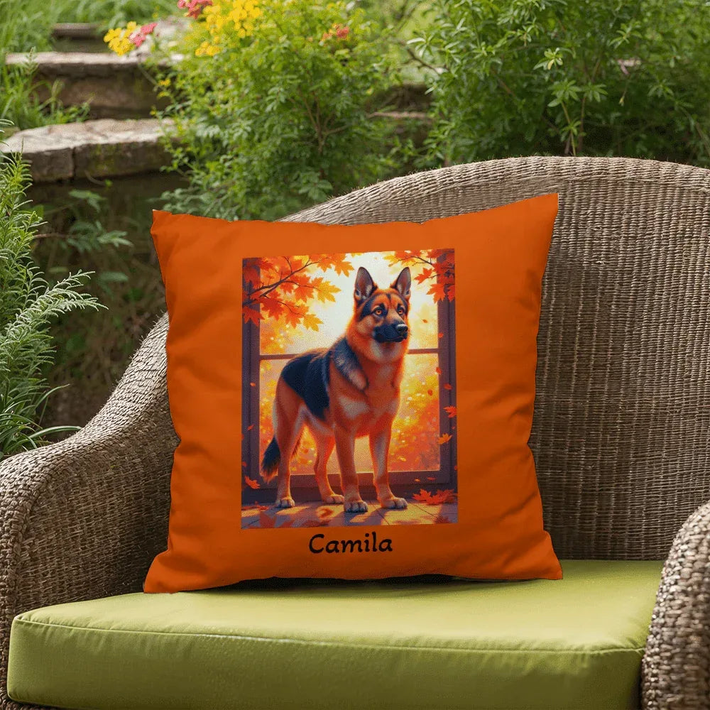Shop our premium black and red german shepherd indoor outdoor pillow from MySisterIsASurvivor.